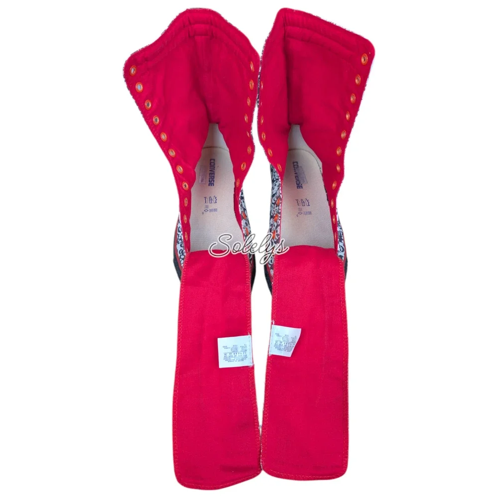 Converse 2011 XHI Calf High Custom Skull Tie Dye Black Red Sneaker M9.5 W11.5 - Picture 8 of 11
